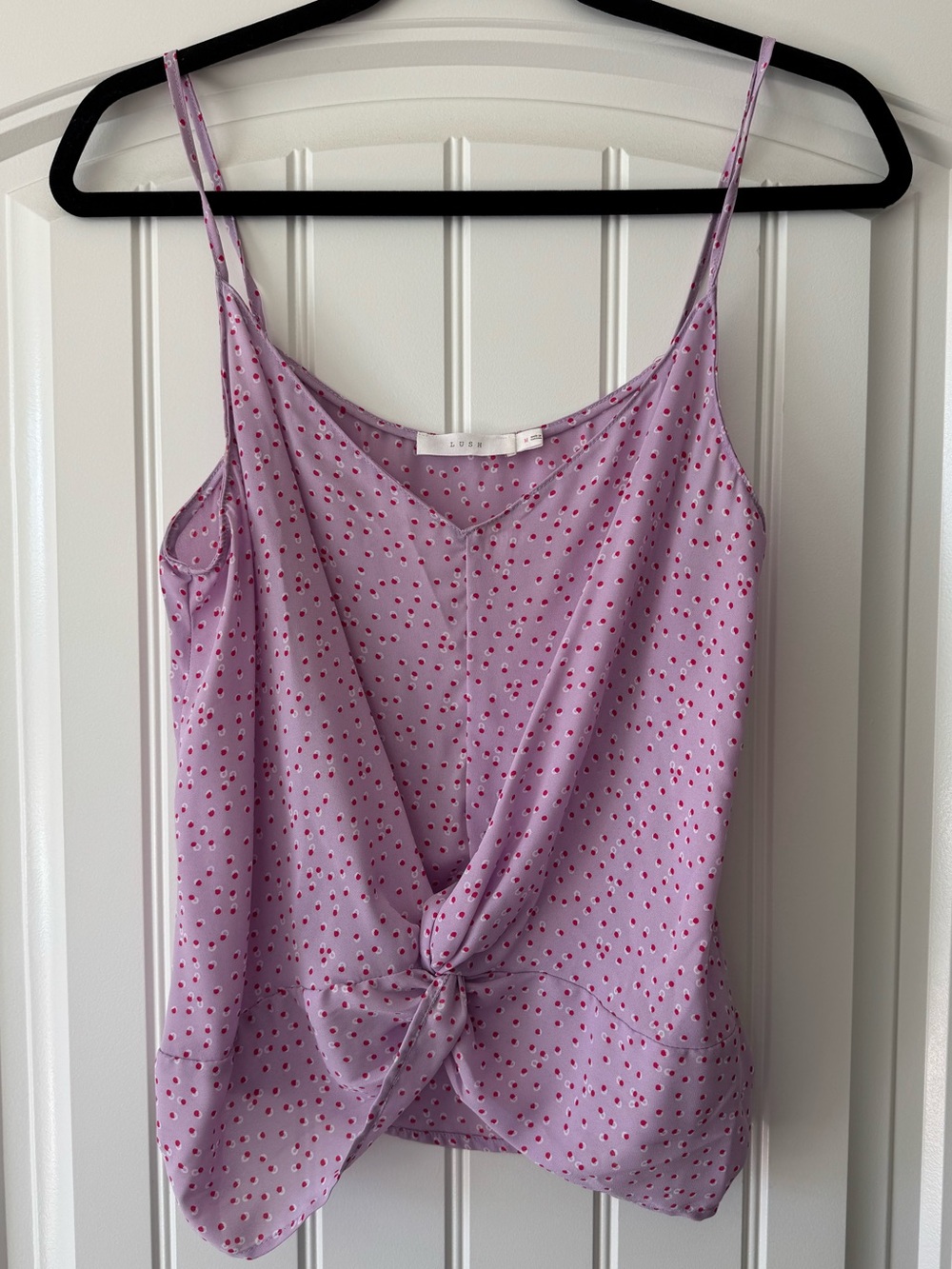 Lush | Lavender Polka Dot Twist Front Cami Tank Top | Size: M | NWOT